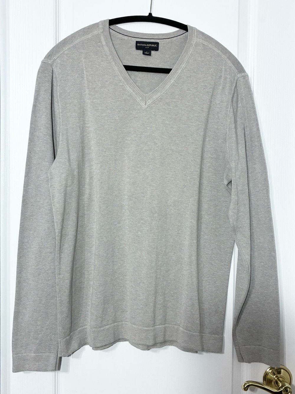 Banana Republic Cotton V-Neck Pullover Sweater Gray Men’s Large